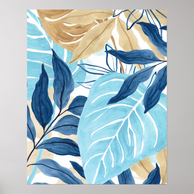Affiche Feuilles de la Jungle Bleue (Devant)