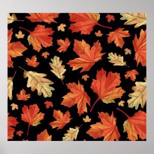 Affiche Feuilles de l'érable d'automne Thanksgiving Motif
