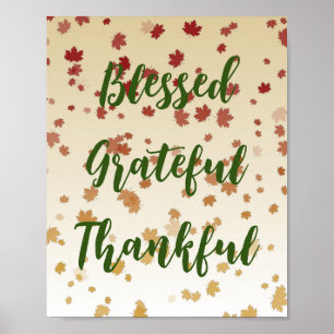 Affiche Feuilles de l'érable de Thanksgiving