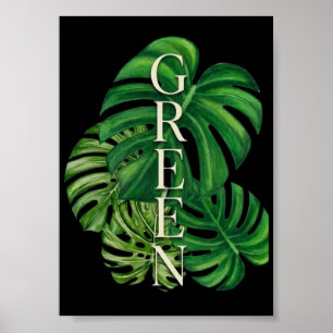 Affiche Feuilles de Monstera Vertes