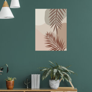 Affiche Feuilles de palmier, Art géométrique abstrait bohè