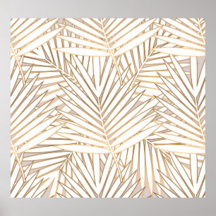 Affiche Feuilles de palmiers dorés : art déco.