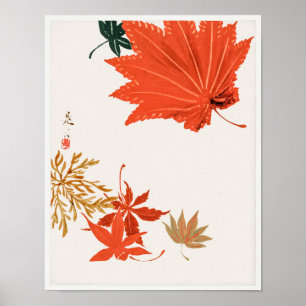 Affiche Feuilles d'érable par Shibata Zeshin