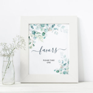 Affiche Feuilles d'eucalyptus verdure signe de cadeaux de 