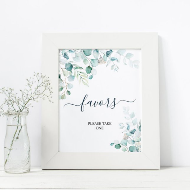 Affiche Feuilles d'eucalyptus verdure signe de cadeaux de  (Créateur téléchargé)