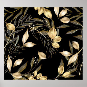Affiche Feuilles d'or : Exotic Botanical sans soudure