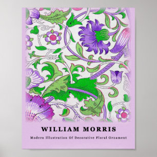 Affiche Feuilles floraux verts modernes William Morris
