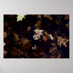 AFFICHE FEUILLES MAPLE BROWN