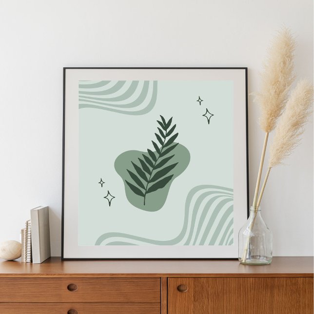 Affiche Feuilles minimalistes Abstraits (Living Room)