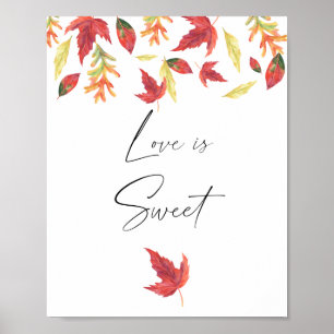 Affiche Feuilles qui tombent - l'amour est doux, prenez un