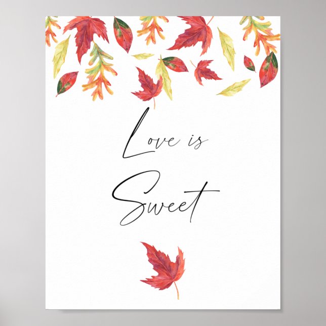 Affiche Feuilles qui tombent - l'amour est doux, prenez un (Devant)