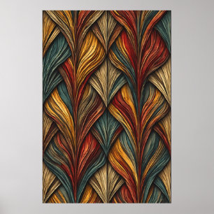 Affiche Feuilles sculpturaux : Une composition géométrique