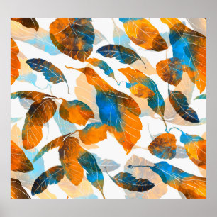 Affiche Feuilles Silhouette : aquarelle, PA sans fil numér