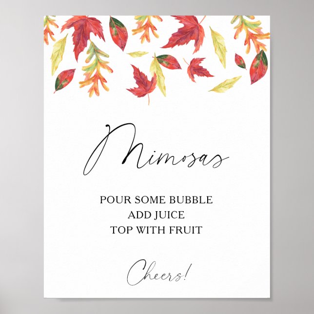 Affiche Feuilles tombantes à l'aquarelle - mimosas (Devant)