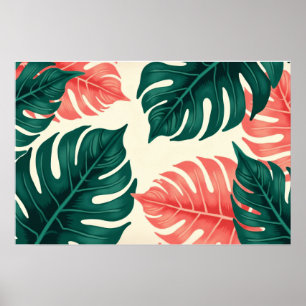 Affiche Feuilles tropicales de Monstera - Art botanique
