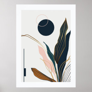 Affiche feuilles tropicaux Abstraits