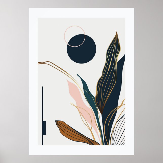 Affiche feuilles tropicaux Abstraits (Devant)