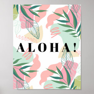 Affiche Feuilles tropicaux Abstraits Aloha modifiable