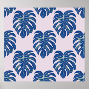 Affiche Feuilles tropicaux Motif sans couture tendance