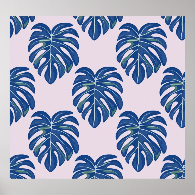 Affiche Feuilles tropicaux Motif sans couture tendance (Devant)