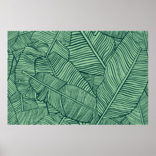 Affiche Feuilles tropicaux. Texture transparente avec feui
