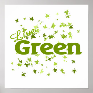 Affiche feuilles verts vivants