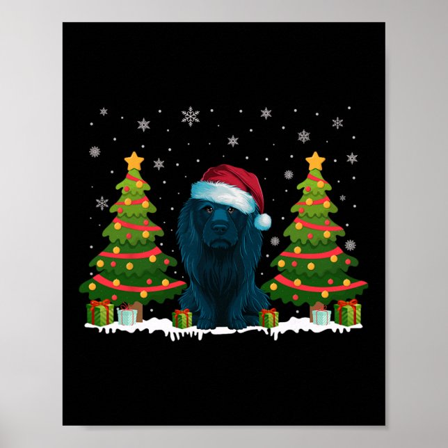 Affiche Feux d'arbre de Noël Aff Chien Santa Hat Noël Sw (Devant)