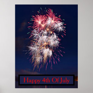 Affiche Feux d'artifice 4 juillet Fête de l'Indépendance