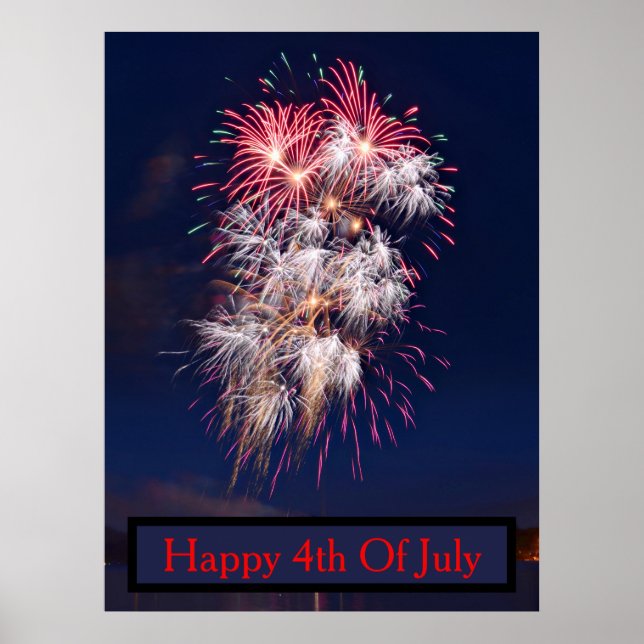 Affiche Feux d'artifice 4 juillet Fête de l'Indépendance (Devant)
