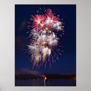Affiche Feux d'artifice 4 juillet Fête de l'Indépendance
