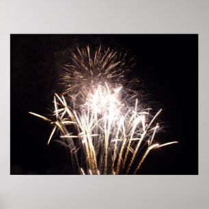 Affiche Feux d'artifice blancs et or I Célébration patriot