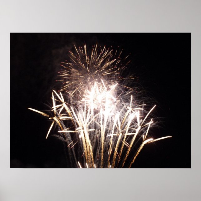 Affiche Feux d'artifice blancs et or I Célébration patriot (Devant)