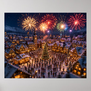 Affiche Feux d'artifice de Noël en miniature