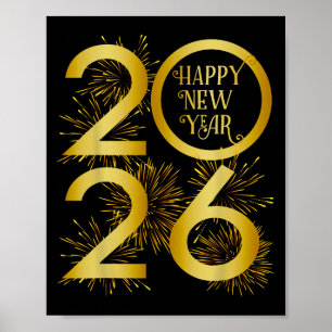 Affiche Feux d'artifice du Nouvel An 2026 - Bonne Année 20