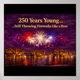Affiche Feux d'artifice patriotiques de luxe sur impressio