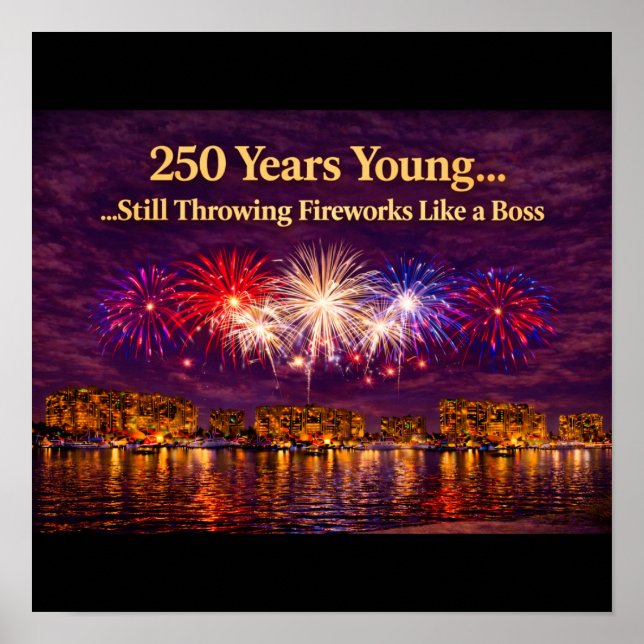 Affiche Feux d'artifice patriotiques de luxe sur impressio (Devant)
