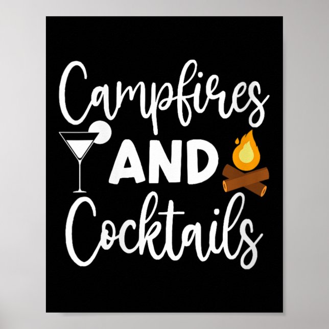 Affiche Feux de camp de femmes et queues amateur de campin (Devant)