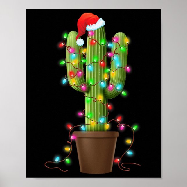 Affiche Feux de Noël Cactus Lover Drôle cadeaux de Noël po (Devant)