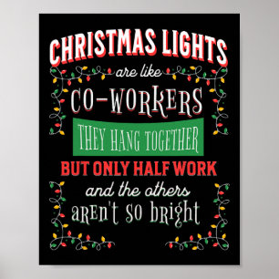 Affiche Feux de Noël Comme Coworkers Office Plaisanterie a