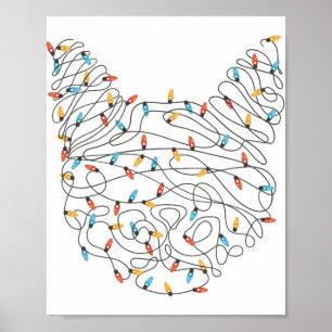 Affiche Feux de Noël de chat - Fantastique Noël