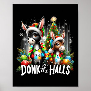 Affiche Feux de Noël Donk Les Halls Donkeys de Noël