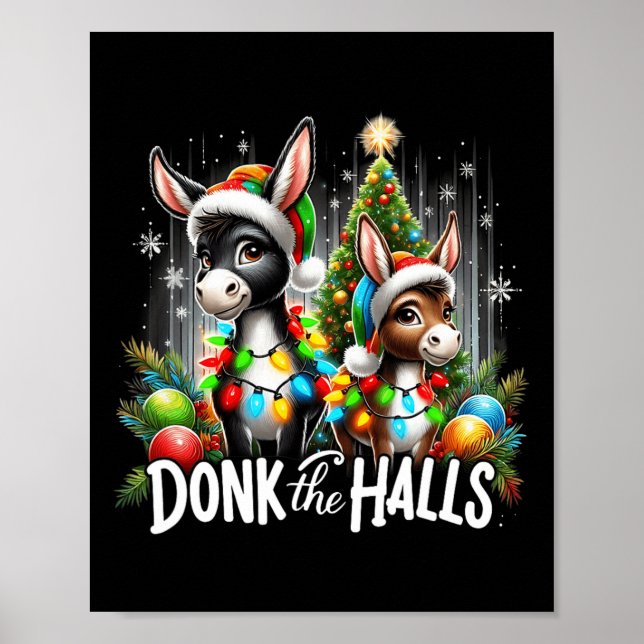 Affiche Feux de Noël Donk Les Halls Donkeys de Noël (Devant)