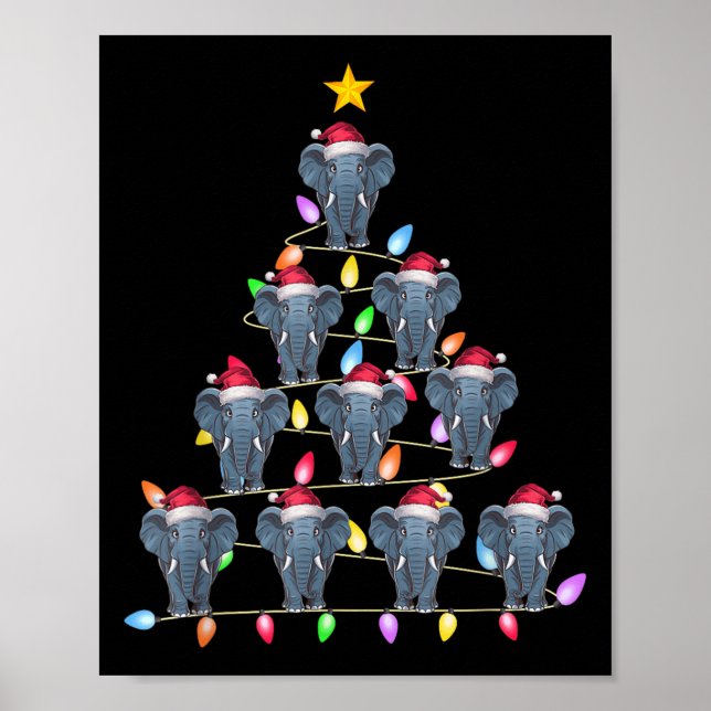 Affiche Feux de Noël Hommes Femmes Père Noël Elephant Xma (Devant)