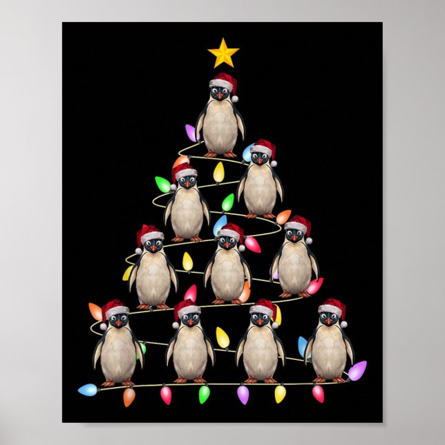 Affiche Feux de Noël Hommes Femmes Père Noël Penguin Noël (Devant)