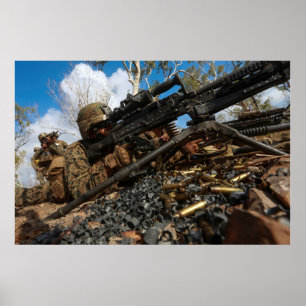Affiche Feux Marine M240-B Moyenne Machine Gun