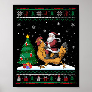 Affiche Feux Noël Arbre Lumières Noël Père Noël Riding Chi