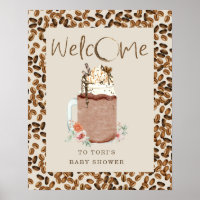 Fèves de café glacé Baby shower Floral Bienvenue