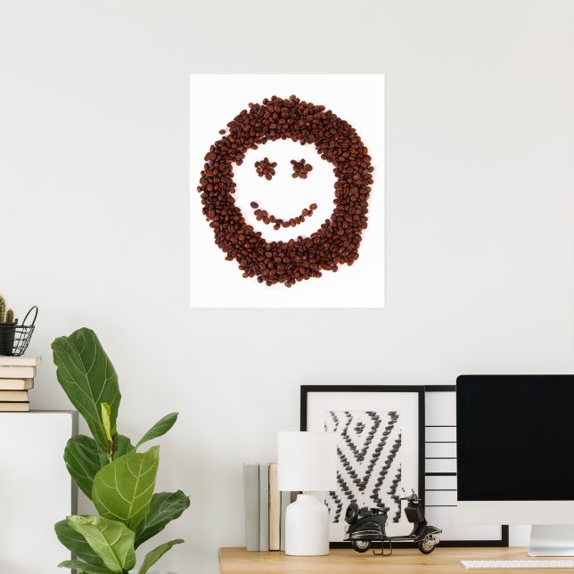Affiche Fèves de café sourire (Bureau à domicile)