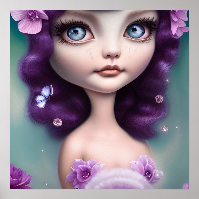 Affiche Février Amethyst Purple Girl (Devant)