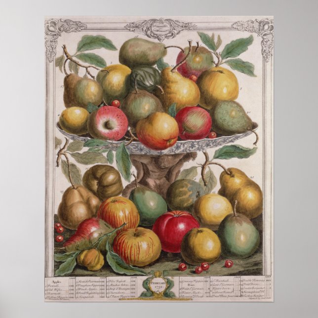 Affiche Février, "Douze mois de fruits" (Devant)
